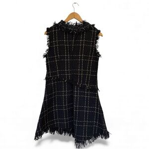 Chicwish Navy Twead Dress with Bow Tie